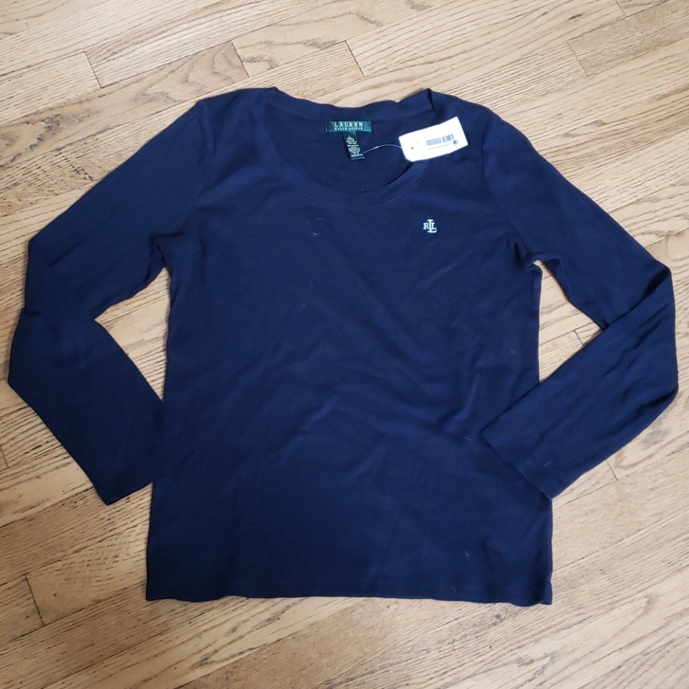 Lauren Ralph Lauren Long Sleeve Blue Shirt NWT
